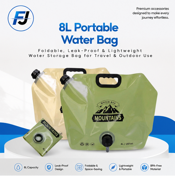 8L Portable Water Bag – Foldable, Leak-Proof & Lightweight Water Storage Bag for Travel & Outdoor Use