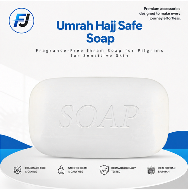 Umrah & Hajj Safe Soap – Fragrance-Free Ihram Soap for Pilgrims & Sensitive Skin Care