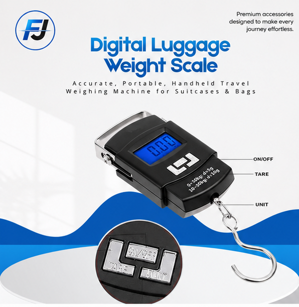 Digital Luggage Weight Scale – Portable Handheld Travel Weighing Device for Accurate Suitcase & Bag Measurement