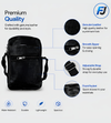 Premium Black Leather Crossbody Bag – Stylish Minimal Shoulder Purse for Travel, Hajj & Everyday Carry