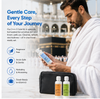 Fragrance-Free 3-in-1 Care Kit – Shampoo, Face & Hand Wash, and Body Lotion (4×100ml) | Gentle, Ihram-Safe & Hydrating Travel Set