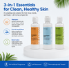 Fragrance-Free 3-in-1 Care Kit – Shampoo, Face & Hand Wash, and Body Lotion (4×100ml) | Gentle, Ihram-Safe & Hydrating Travel Set