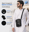 Premium Black Leather Crossbody Bag – Stylish Minimal Shoulder Purse for Travel, Hajj & Everyday Carry