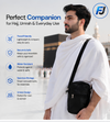 Premium Black Leather Crossbody Bag – Stylish Minimal Shoulder Purse for Travel, Hajj & Everyday Carry
