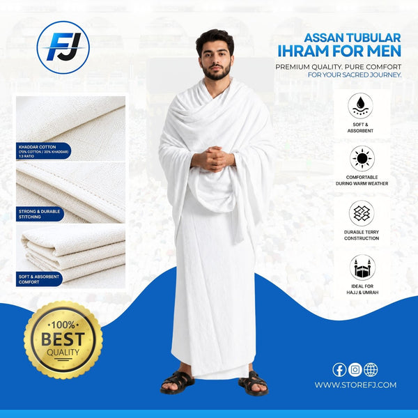 Premium Tubular Ihram for Men – Lightweight, Comfortable & Shariah-Compliant